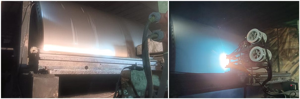 天盟公司造紙烘缸現場噴塗施工進行中.jpg